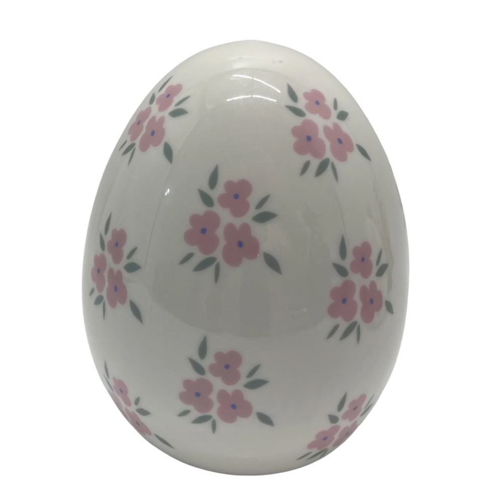 NWT My Texas House Ceramic Flower Easter Egg Decoration